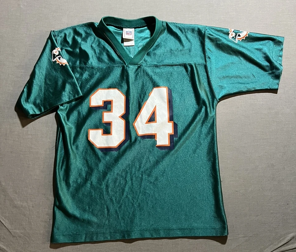 Футболка Miami Dolphins R. Williams No34 NFL для мальчиков большая синяя с коротким рукавом. - Изображение 1 из 4