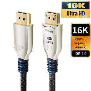 DisplayPort 2.0 Cable 16K@60Hz 8K@120Hz 4K@240Hz DP to DP HDCP 2.3 for PC Nvidia