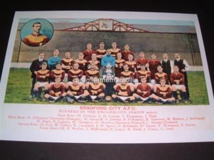 BRADFORD CITY FC 1911 FA CUP FINAL WINNERS FULL SQUAD EXCLUSIVE A4 PRINT - Picture 1 of 1