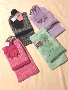 Berkshire Moda: Clima Frío Para Niñas Sombrero/Bufanda/Guantes Set: 4 Colores - Imagen 1 de 7