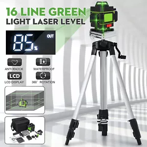 16 LINE LASER LEVEL WASSERWAAGE 360° KREUZLINIENLASER SELBSTNIVELLIEREND +STATIV - Bild 1 von 17