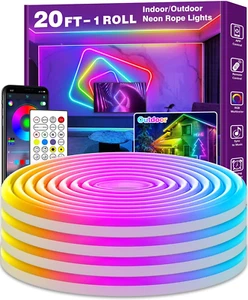 20Ft Neon Rope Lights,Flexible Led Rope Lights Control with App/Remote,Multiple  - Picture 1 of 12