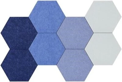 Hexagon Felt Bulletin Board Self Adhesive Pin Board Wall Decoration Tiles wit... - Image 1 of 4