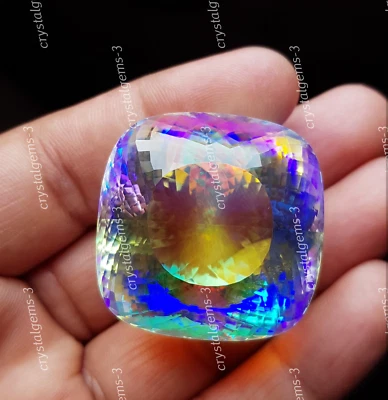 220 Crt Mystic Quartz Cushion Shape pendant Size Loose Gemstone - Image 1 of 4