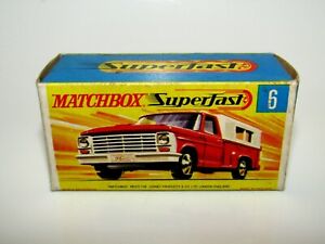 No:6 Matchbox Superfast Ford Pick-Up Reproduction Box 