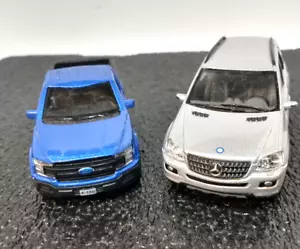2PC SET RMZCity Ford 150,Kinsmart Mercedes Benz ML Diecast Cars 1/36 pulbk - Picture 1 of 8