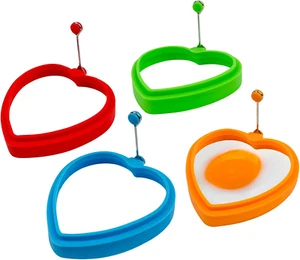 Food Grade Silicone Egg Rings, 4 Pack Egg Ring Molds for Cooking, Non-Stick Frie - Picture 1 of 12