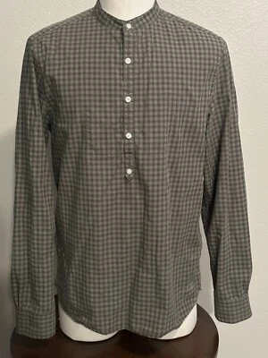 Camisa Michael Bastian Para Hombre Grande Algodón Pullover Popover Túnica Cuadros Cuadros Foto 1 de 4