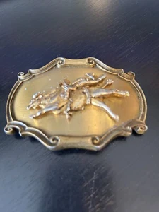 Vintage Collectible Raintree Bucking Bull and Rider Metal Belt Buckle - Picture 1 of 4