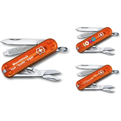 Victorinox Classic SD Fire Opal personalisiert mit Name 0.6223.T82G orange