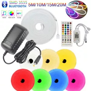 LED Neon Strip Lights RGB 12V Flexible Silicone Tube Light Xmas Party Bar Room - Picture 1 of 13