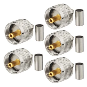 10 sztuk zaciskania męska UHF PL-259 RG58 RG142 RG400 LMR195 RG223 kabel koncentryczny o niskiej stratności - Zdjęcie 1 z 5