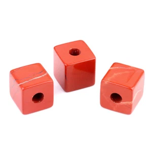 20pcs Natural Red Jasper Stone Square Shape Big Hole Beads Jewelry Making 16mm - Picture 1 of 6