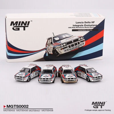 MINI GT 1:64 Model Car Lancia Delta HF EVO 1992 Rally MonteCarlo Martini Racing - Image 1 of 4