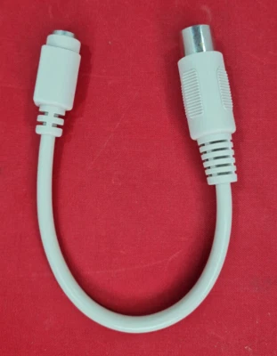 PS/2 to AT Keyboard Adaptor cable - 6pin miniDIN socket to 5pin DIN plug, 15cm - Image 1 of 2