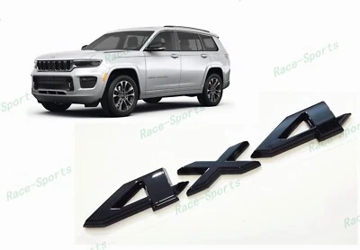 Placa de identificação traseira 1P 2021+ Jeep Grand Cherokee WL/WK 4X4 4 X 4 emblema preto brilhante - Imagem 1 de 4