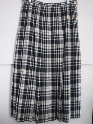 Falda plisada Pendleton vintage para mujer talla 14 azul a cuadros midi 100 % lana Foto 1 de 4