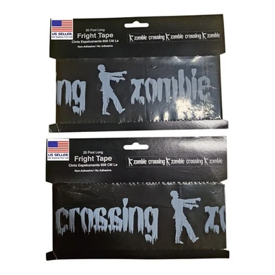 FRIGHT TAPE HALLOWEEN Fiesta Espeluznante Zombie Apocalipsis Cinta de Precaución 2pk 20 Pies Cada una Foto 1 de 4