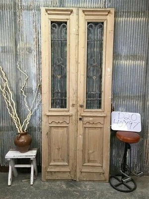 Antique French Double Doors (40x97) Iron Wood Doors, European Doors D20 - Image 1 of 4