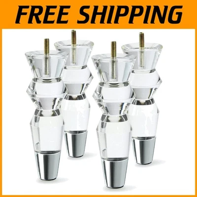 Pies de muebles de acrílico cristalino - Acabado cromado Foto 1 de 4