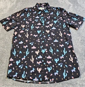 Tipsy Elves Collared Polo Men's Sz XL Midnight Fiesta Hawaiian Southwest Shirt  - Picture 1 of 9