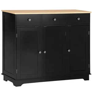HOMCOM Sideboard Buffet Cabinet with Storage Cabinets and Drawers Black - Picture 1 of 11