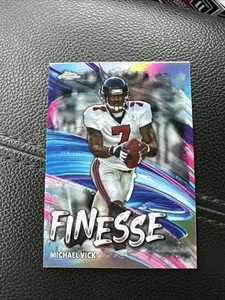 2024 Topps Chrome Football Michael Vick Finesse Refractor Insert Falcons - Bild 1 von 2