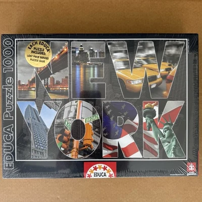 EDUCA COLLAGE of NEW YORK 1000 Pc Jigsaw Puzzle #16288 Colorful City New Sealed - Image 1 of 3