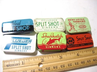 6 more old fishing split shot tins - image 1 of 4