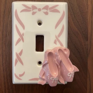 All Fired Up! Vintage Ballet Slippers Girls Room Nursery Ceramic Cover Plate NEW - Picture 1 of 5