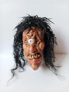 PMG Halloween Cyclopse Latex Face Mask W/Black Hair - Picture 1 of 14