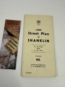 Large Street Plan Of Shanklin Vintage G. G. Saunders Paper Map - Picture 1 of 4