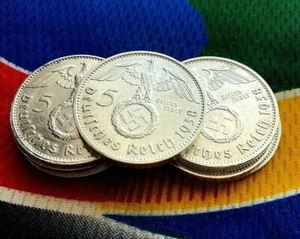 1938 J 5 Mark WW2 Deutsche Silbermünze (1) Drittes Reich Reichsmark vz - Bild 1 von 2