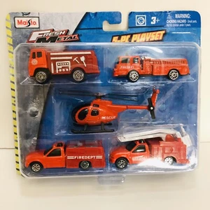Maisto FRESH METAL 5-PC PLAYSET Fire Department and Rescue by Maisto Brand New - Picture 1 of 7