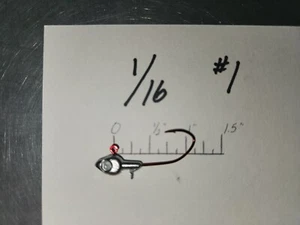 50 1/16 Unzen Elritzenkopf Vorrichtungen auf Bronze Sichelhaken #6 #4 #2 oder #1 Sie wählen - Bild 1 von 8