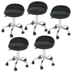 Spa Salon 5X Stool W/Back Rest Hydraulic Adjustable Height 5 Wheels 360 swivel - Picture 1 of 9
