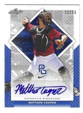 2016 PERFECT GAME NATIONAL SHOWCASE MATTHEW COOPER BLUE AUTO #BA-212 11/15