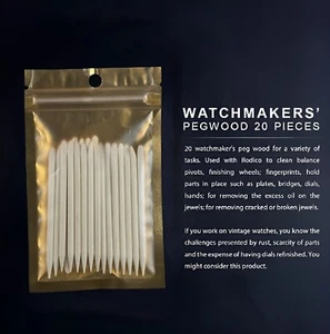 Watchmakers Pegwood 20 Pieces Sticks for Dial Movement parts Cleaning - Picture 1 of 10
