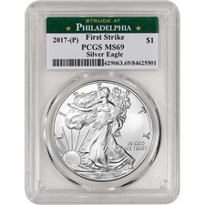 2017-(P) American Silver Eagle - PCGS MS69 - First Strike - Philadelphia Label