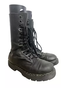 Dr. Martens 8267 schwarze Damen-Arbeits-/Kampfstiefel aus Leder mit Kappe 10 Ösen Größe 8 - Bild 1 von 14