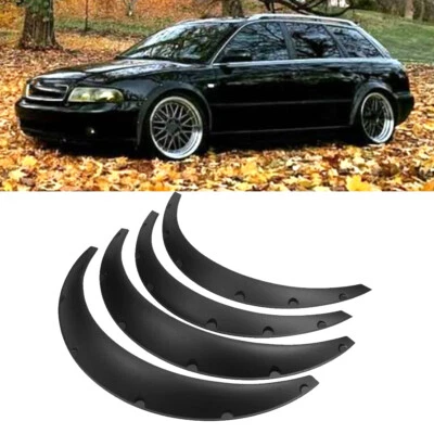 For Audi A4 RS4 Car Fender Flares Flexible Wide Body Kit Wheel Arches Mudguard - Image 1 of 4
