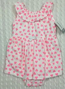 Neu mit Etikett Carter’s 3 Monate 100 % Baumwolle Baby Mädchen Herz Kleid und Body Einteiler - Bild 1 von 6