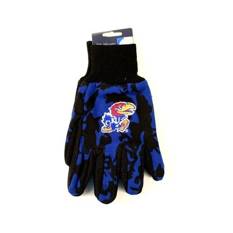 KU Jayhawks Basketball Two Tone Camoflage Sports Utility Gloves Cover