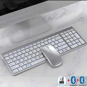Slim Bluetooth Wireless Keyboard and Mouse Set for Laptop Computer 2.4G USB nEW - Picture 1 of 18