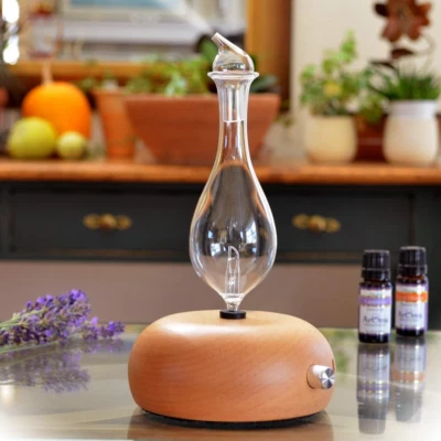 Diffuser - (Orbis Lux Merus) Premium Wood & Glass Essential Oil Nebulizer - Prof - Image 1 of 4