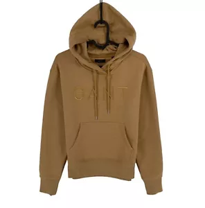 GANT Brown Tonal Logo Hoodie Sweater Pullover Size XS - Picture 1 of 13