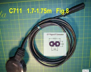 .. C711, 1.75m long mains lead with a "Fig.8" C7 connector, moulded UK plug(o) - Picture 1 of 1