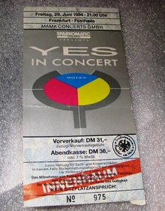 Concert Ticket Stub - YES In Concert Frankfurt German June 1984 - Picture 1 of 1