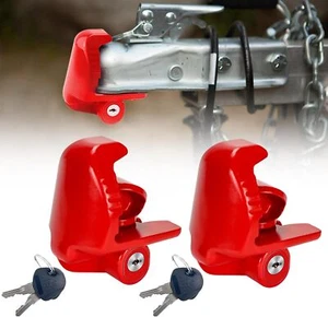 2pcs High Security Hitch Lock Caravan Trailer Hitch Coupling Tow Lock Universal - Picture 1 of 16