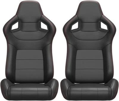 2Pcs Universal PVC Racing Bucket Seats Fits for Toyota Corolla with Dual Sliders Foto 1 de 4